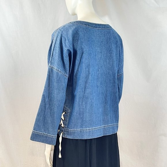 Coastal Ease Vibe Denim Chambray Top | Madewell - Picture 3 of 8